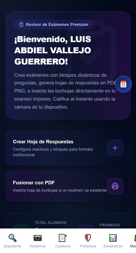 Exámenes y materiales